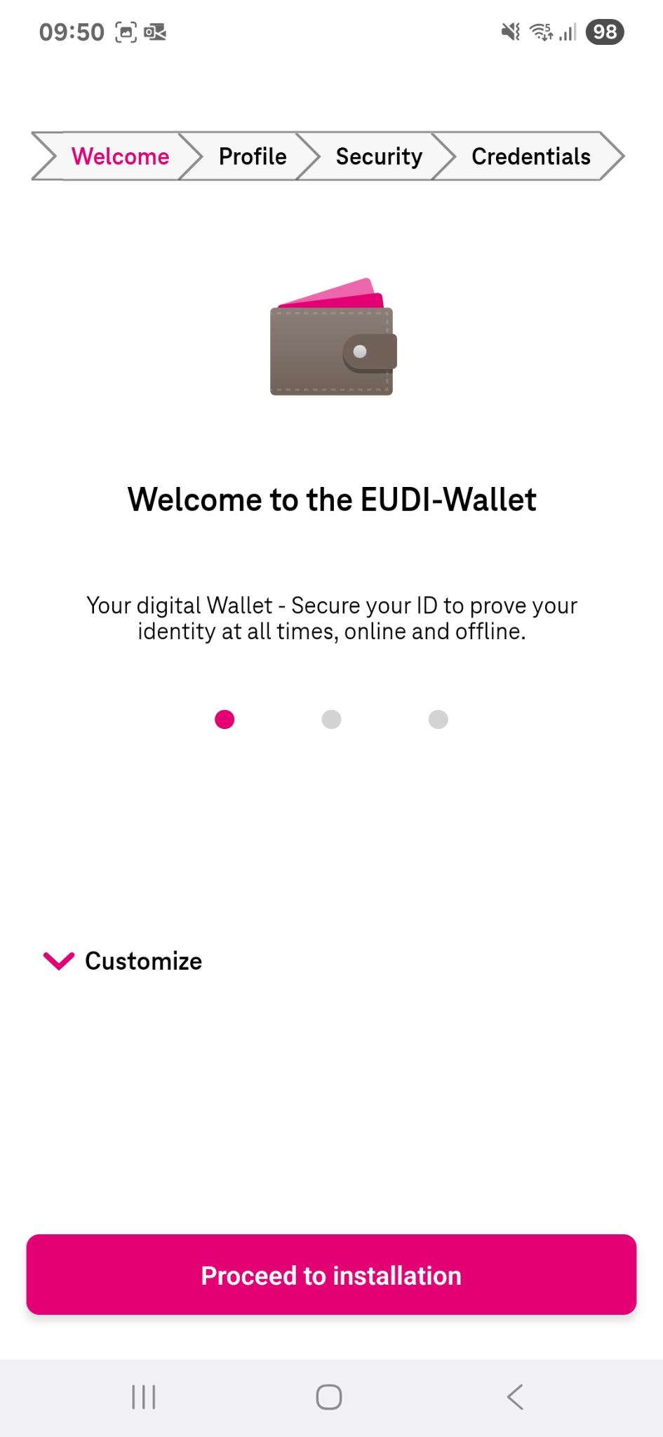 Screenshot of Age verification app