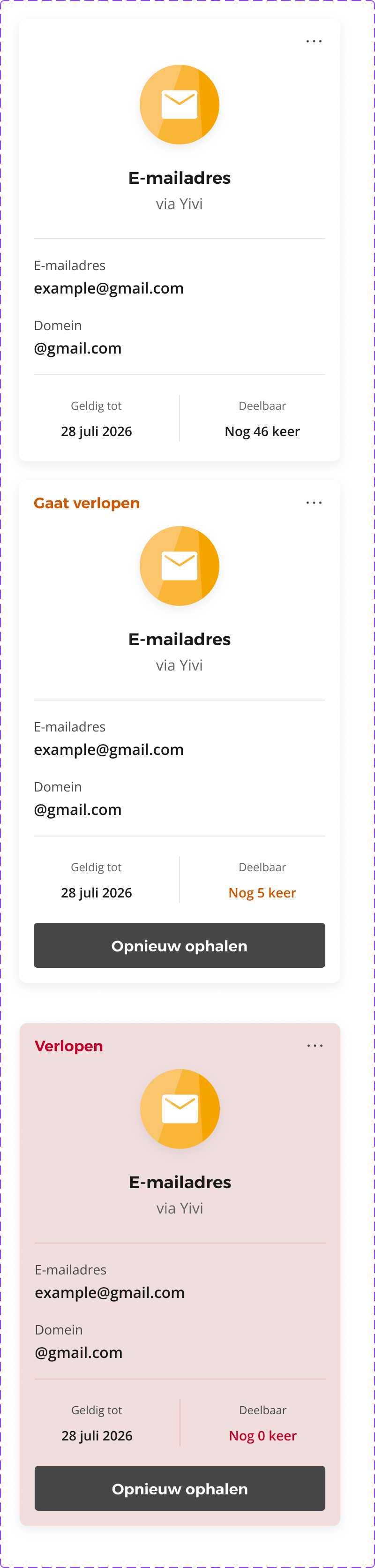 Yivi app UX design for batch issuance